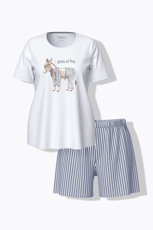 Pinstripe Donkey Two Piece Pajama Set