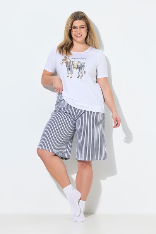 Pinstripe Donkey Two Piece Pajama Set