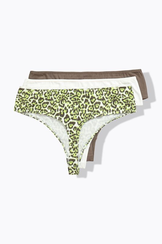 4 Pack of Thongs- Colorful Leopard