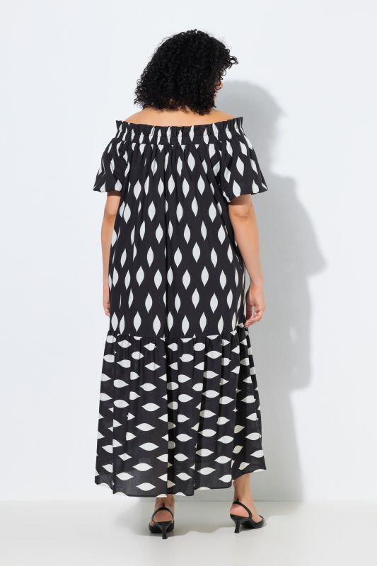 Ogee Print Flounce Panel Dress