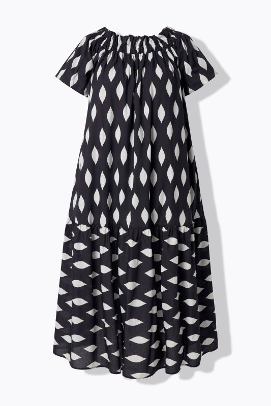 Ogee Print Flounce Panel Dress