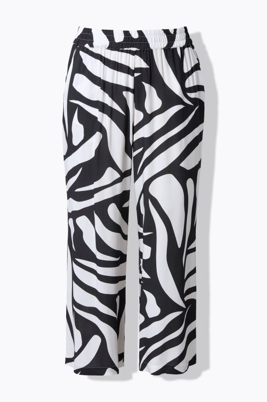 Monochromatic Print Elastic Waist Culottes