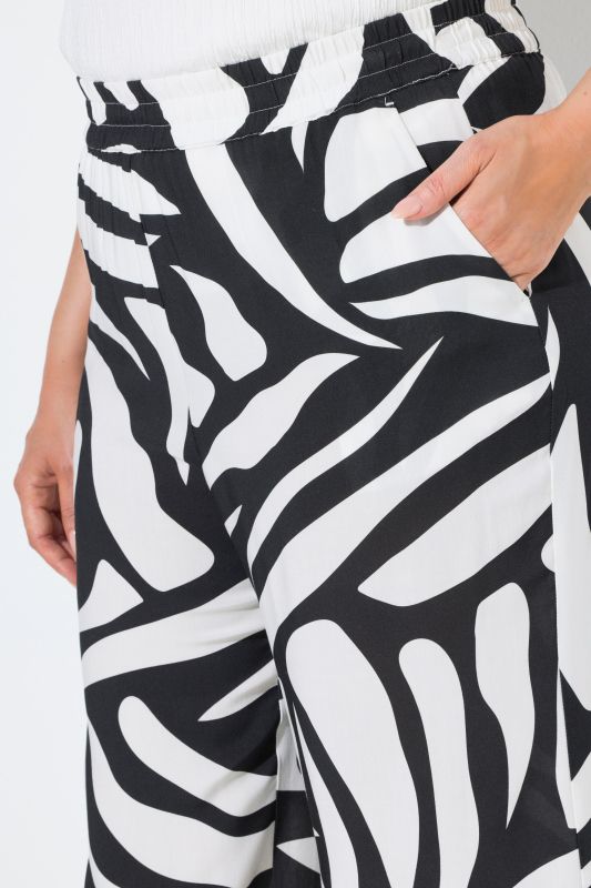 Monochromatic Print Elastic Waist Culottes