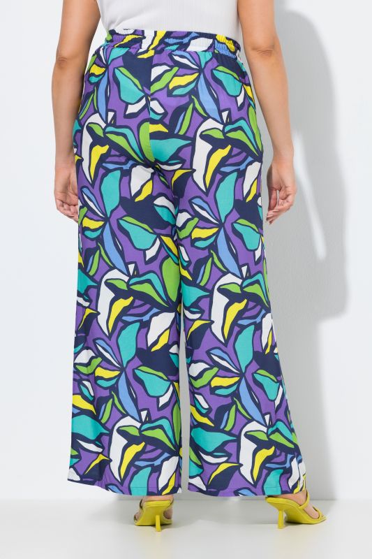 Stained Glass Floral Elastic Waist Pants