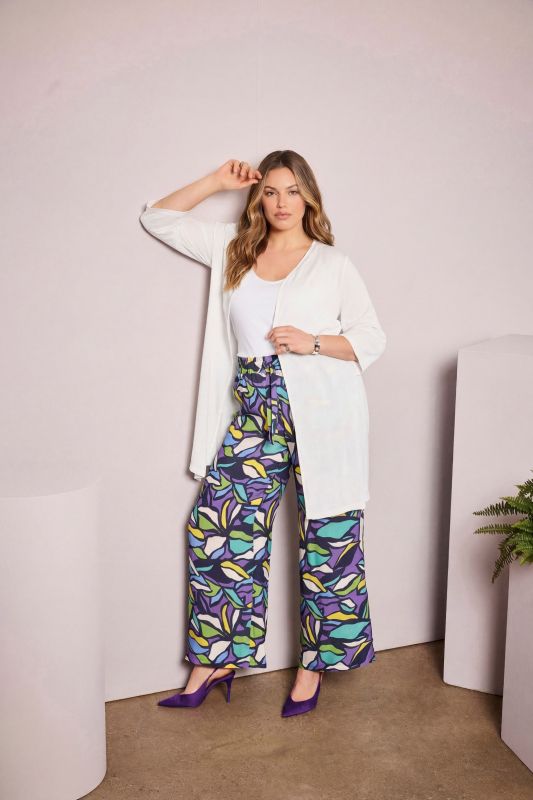 Stained Glass Floral Elastic Waist Pants