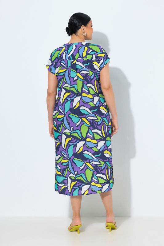 Stained Glass Floral Button-Down Dress