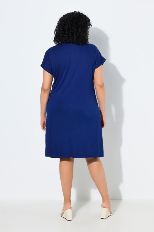 Leaf Print Chiffon Panel Cap Sleeve Dress