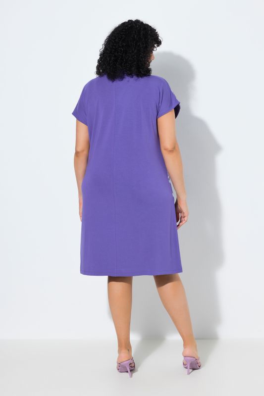 Leaf Print Chiffon Panel Cap Sleeve Dress