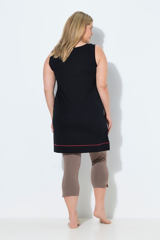 Bonjour Dog Graphic Split Neck Nightgown