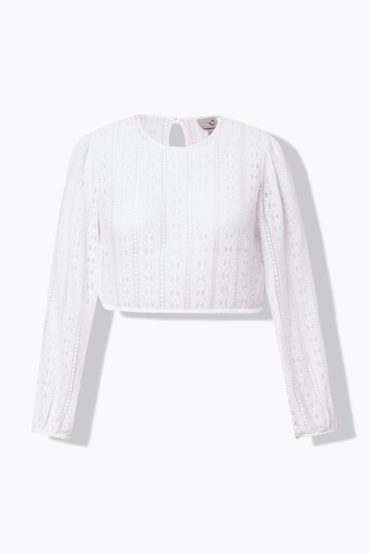 Floral Lace Long Sleeve Dirndl Blouse