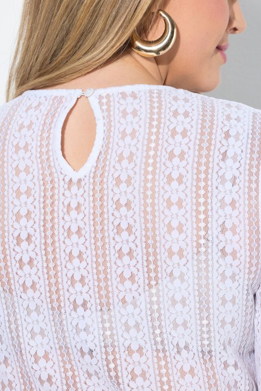 Floral Lace Long Sleeve Dirndl Blouse