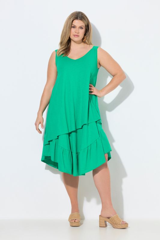 Eco Cotton Sleeveless Asymmetric Hem Dress