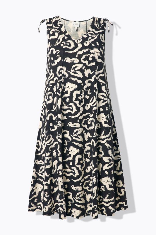 Eco Cotton Floral Print Sleeveless Midi Dress