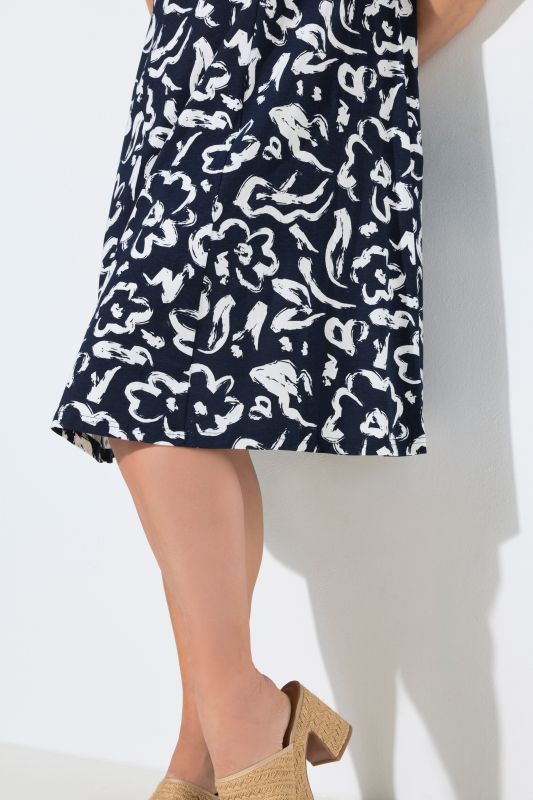 Eco Cotton Floral Print Sleeveless Midi Dress