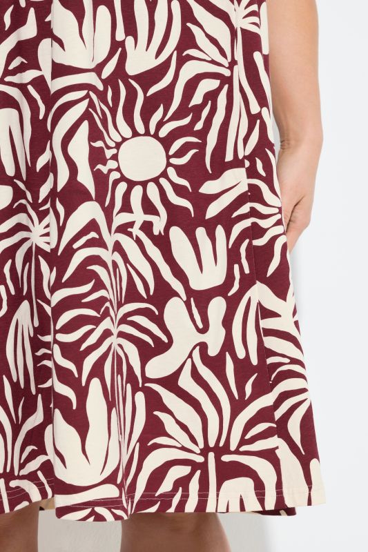 Eco Cotton Tropical Print Sleeveless Midi Dress
