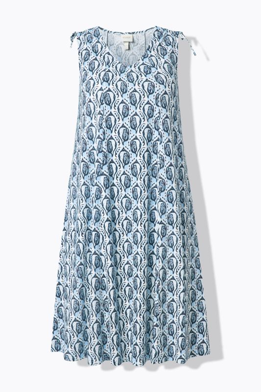 Eco Cotton Shell Print Sleeveless Midi Dress