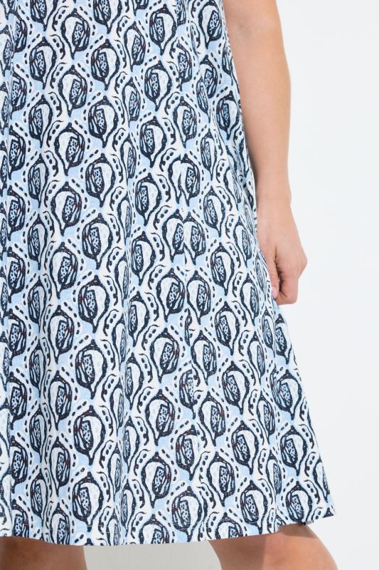 Eco Cotton Shell Print Sleeveless Midi Dress