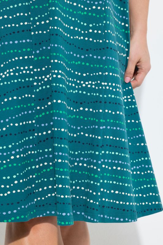 Eco Cotton Striped Polka Dot Sleeveless Midi Dress