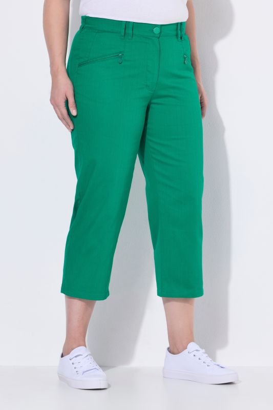 Colorful Elastic Waist Denim Capris