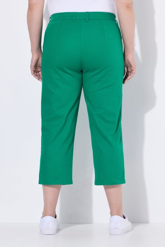 Colorful Elastic Waist Denim Capris