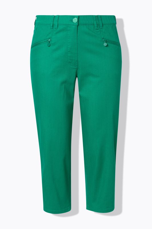 Colorful Elastic Waist Denim Capris