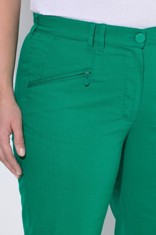Colorful Elastic Waist Denim Capris