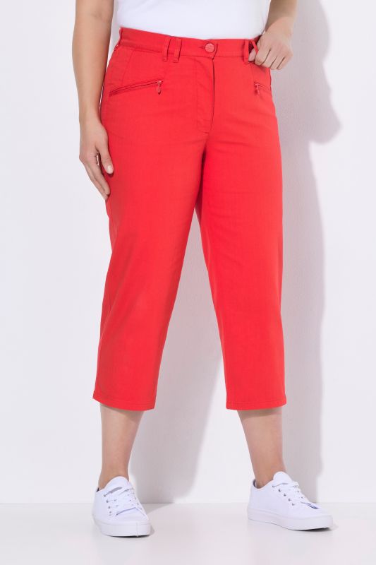 Colorful Elastic Waist Denim Capris