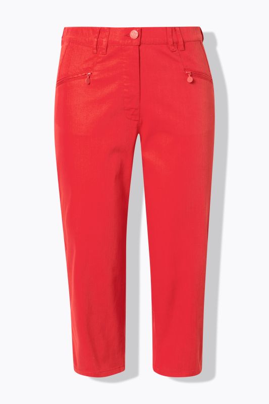 Colorful Elastic Waist Denim Capris