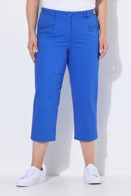 Colorful Elastic Waist Denim Capris