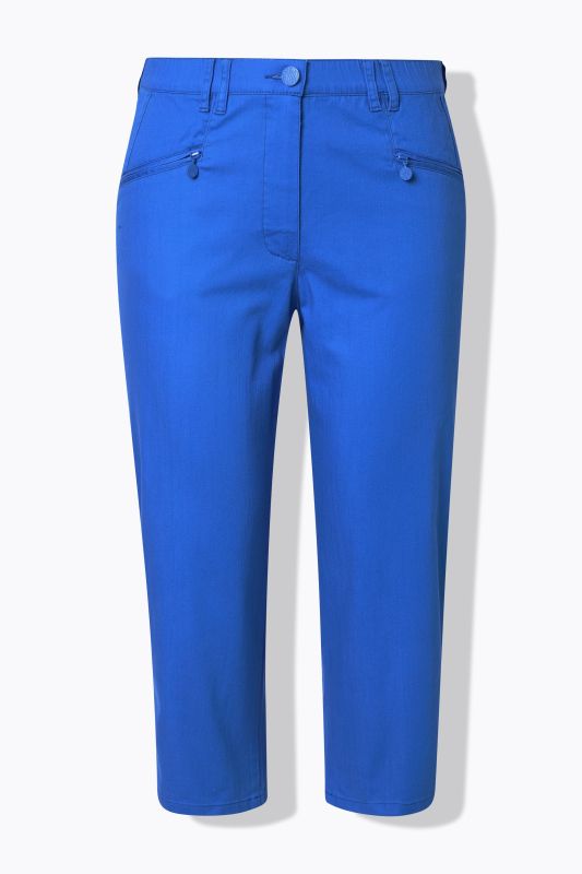Colorful Elastic Waist Denim Capris