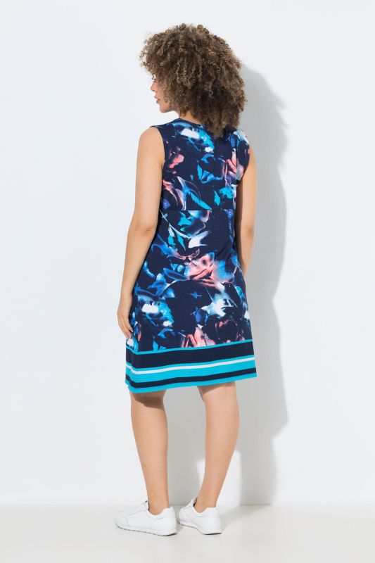 Printed Sleeveless Jersey Swing Dress