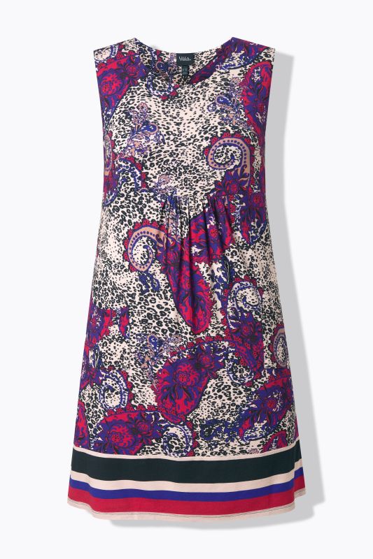 Printed Sleeveless Jersey Swing Dress