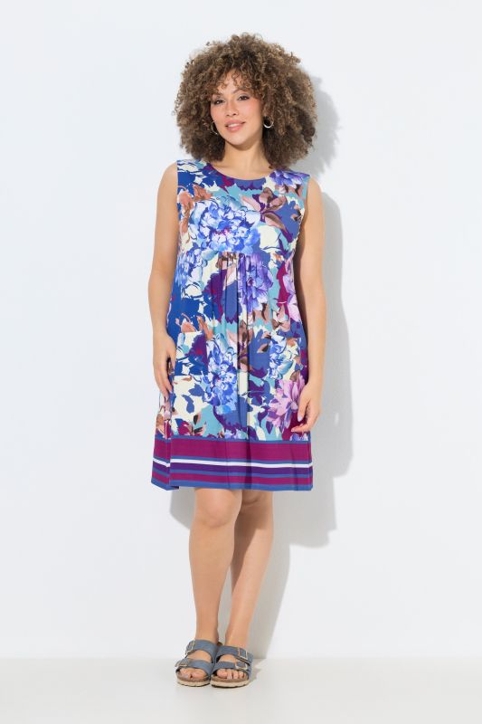 Printed Sleeveless Jersey Swing Dress