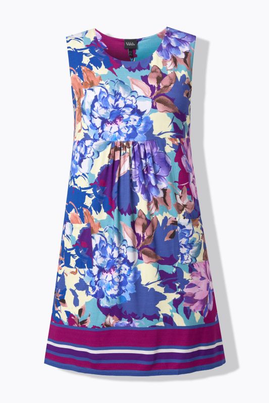 Printed Sleeveless Jersey Swing Dress