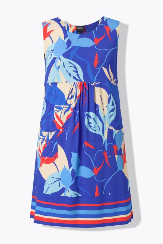 Printed Sleeveless Jersey Swing Dress