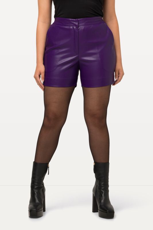 Faux Leather Wide Leg Shorts