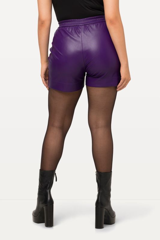 Faux Leather Wide Leg Shorts