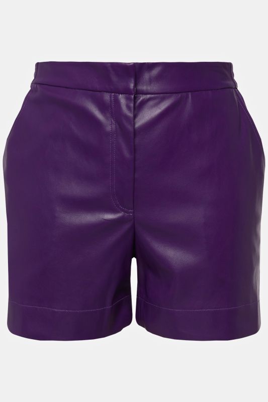 Faux Leather Wide Leg Shorts