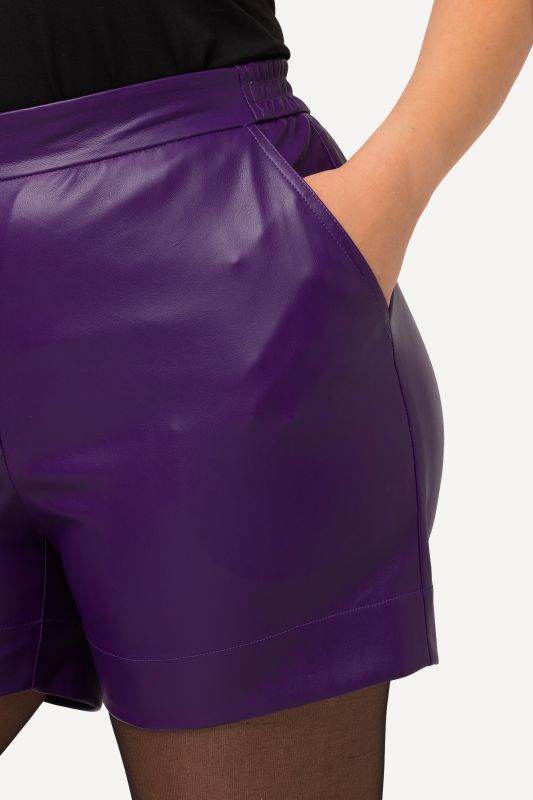 Faux Leather Wide Leg Shorts