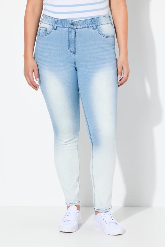 Pre-Washed Elastic Waist Jeans