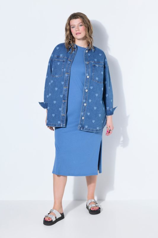 Hearts Denim Button-Down Blouse