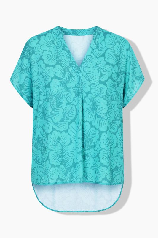 Flower Print V-Neck Blouse