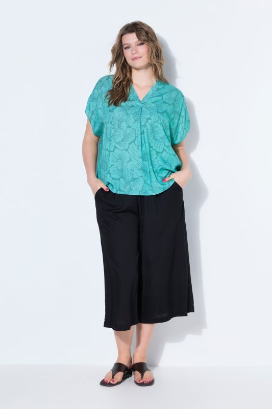 Flower Print V-Neck Blouse