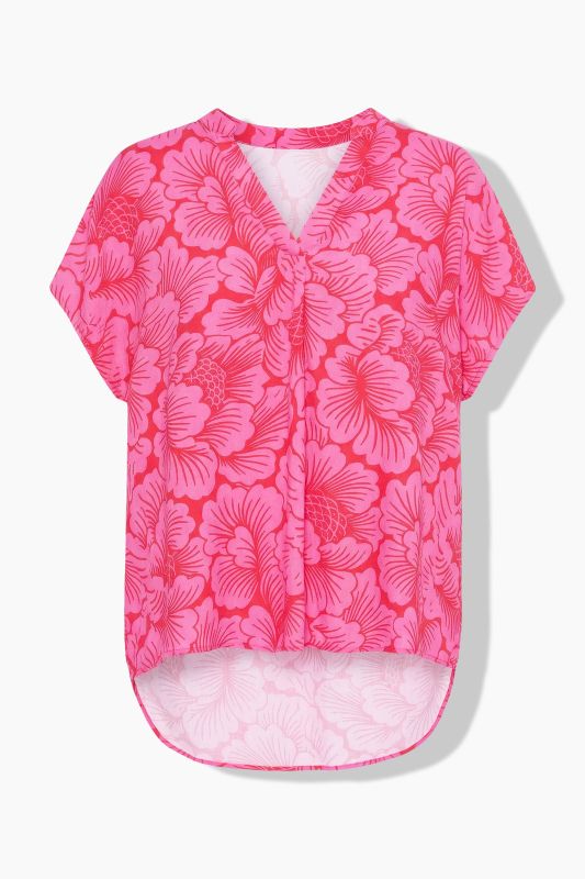 Flower Print V-Neck Blouse