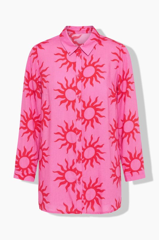 Sun Print V-Neck Blouse