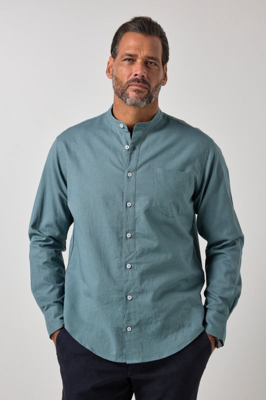 Long Sleeve Linen Blend Shirt