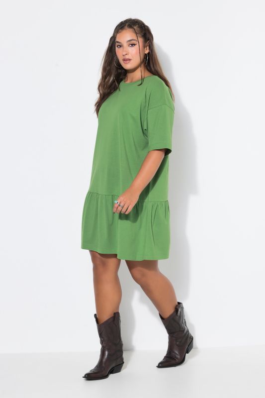 Flounce Panel Short Sleeve Jersey Dress