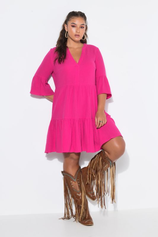 Short Muslin Ruffle Dress