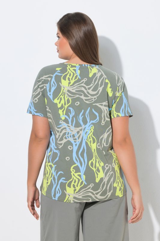 Pastel Coral Print Short Sleeve Tee