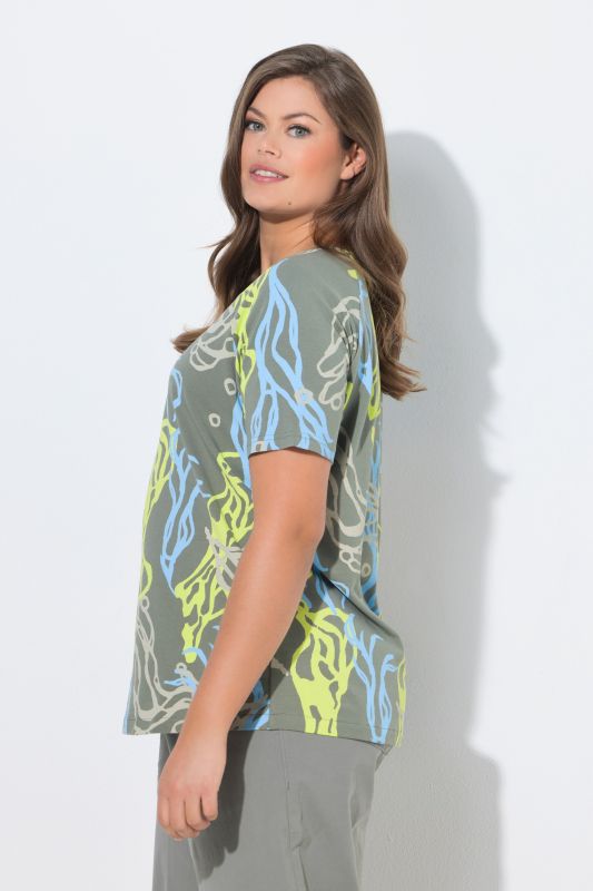 Pastel Coral Print Short Sleeve Tee